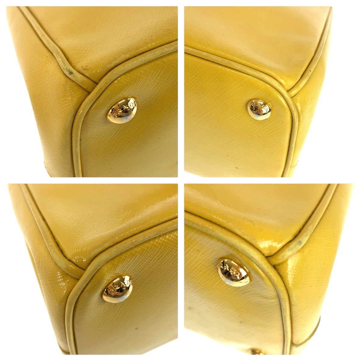 15239
PRADA プラダ サフィアーノ ガレリア イエロー ゴールド金具 レザー ハンドバッグ トートバッグ ショルダーバッグ 2way  レディース ABP52