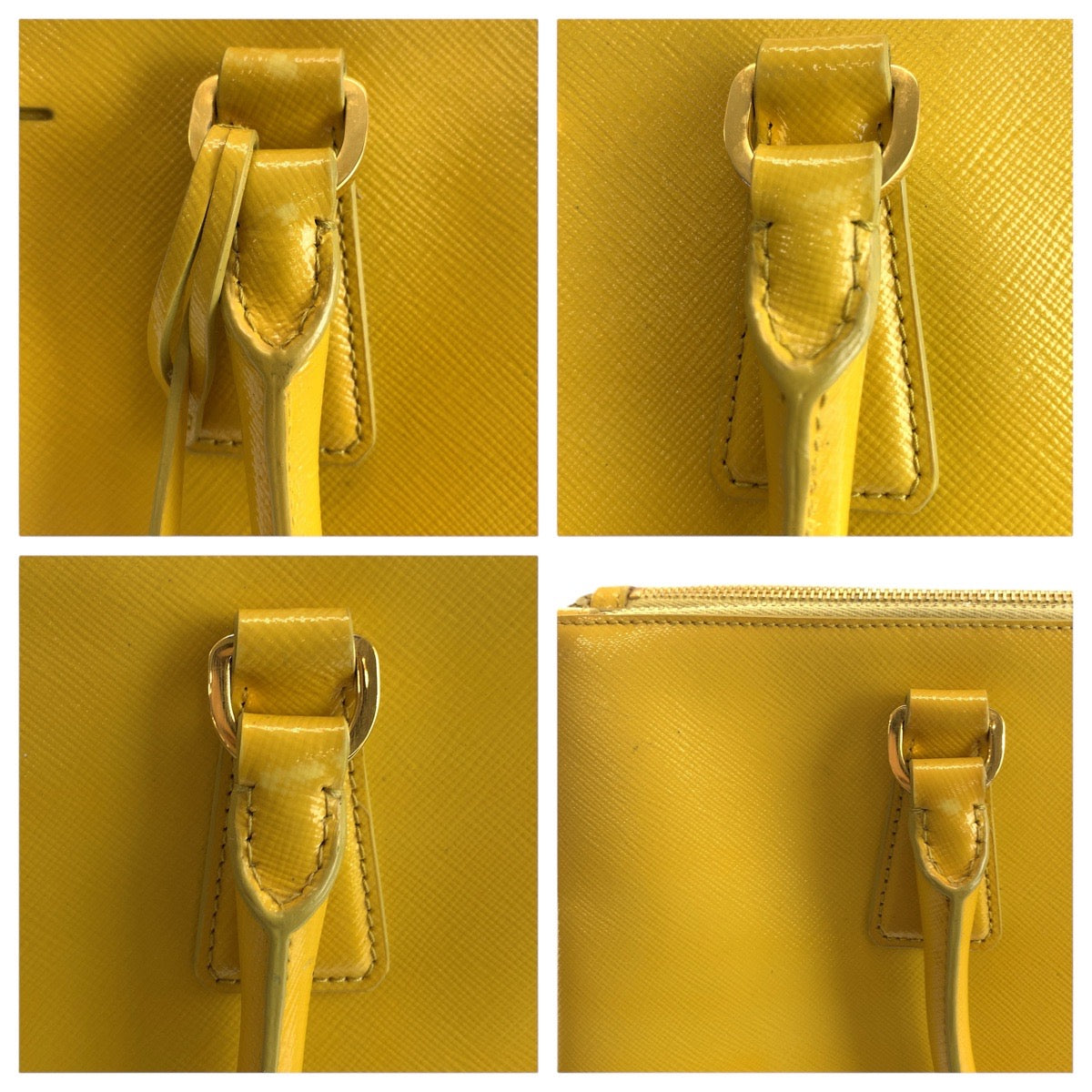 15239
PRADA プラダ サフィアーノ ガレリア イエロー ゴールド金具 レザー ハンドバッグ トートバッグ ショルダーバッグ 2way  レディース ABP52