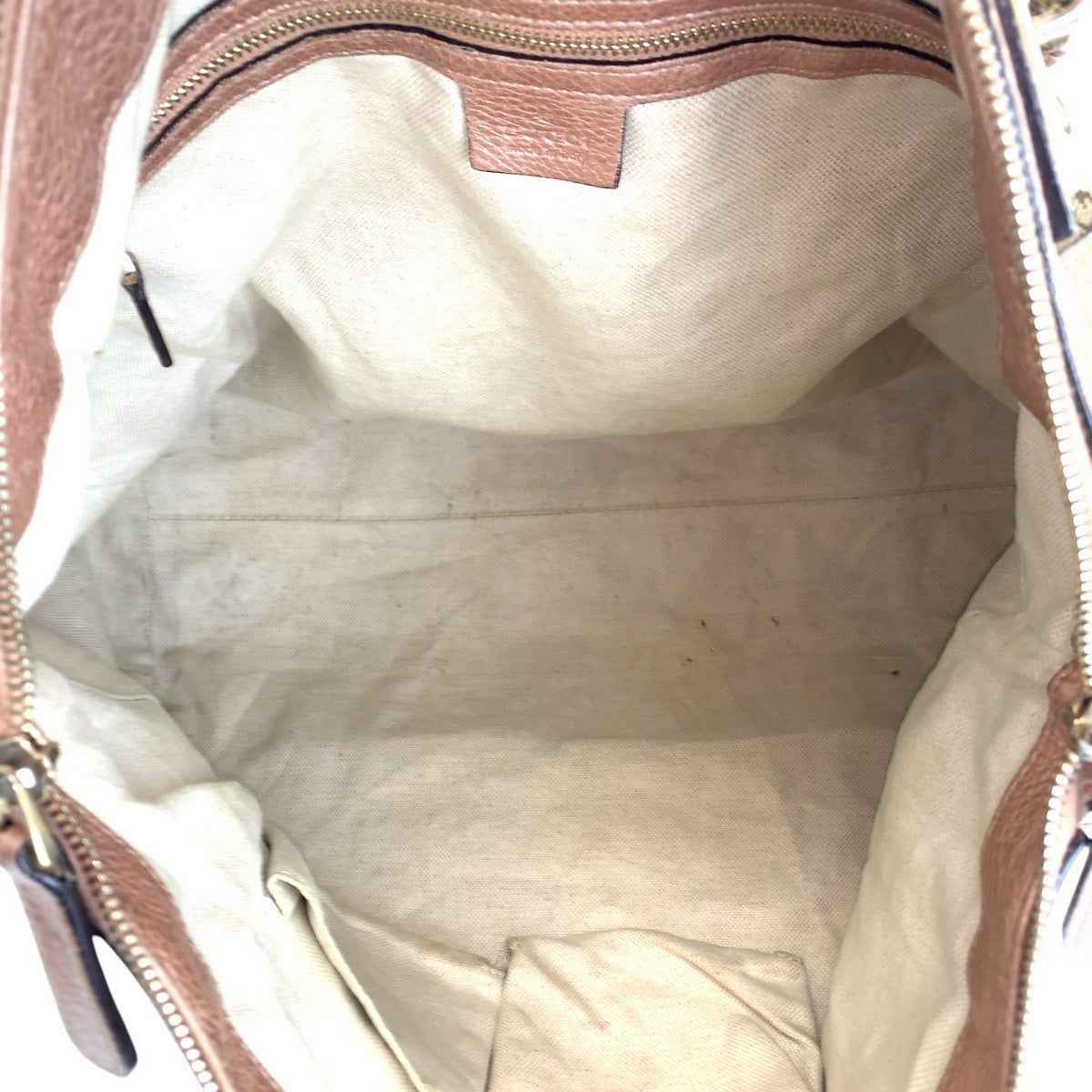 15241
GUCCI グッチ ベージュ ピンク ゴールド金具 GGキャンバス / レザー 259946 トートバッグ ショルダーバッグ  レディース