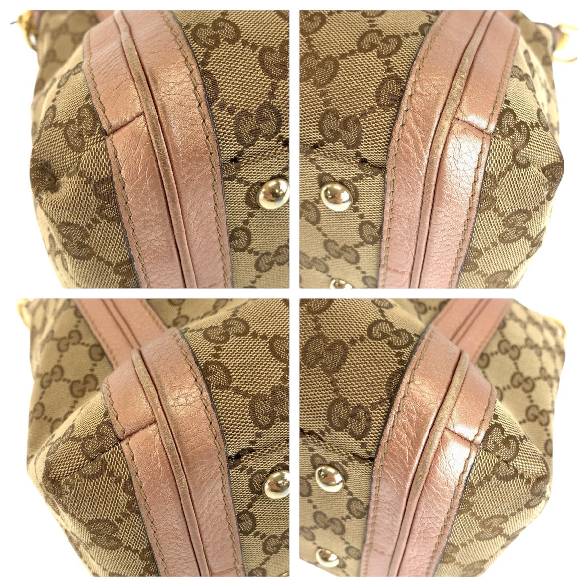 15241
GUCCI グッチ ベージュ ピンク ゴールド金具 GGキャンバス / レザー 259946 トートバッグ ショルダーバッグ  レディース