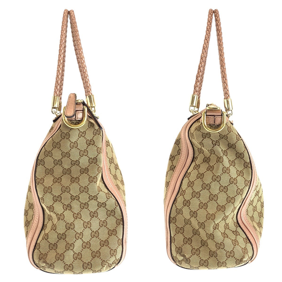 15241
GUCCI グッチ ベージュ ピンク ゴールド金具 GGキャンバス / レザー 259946 トートバッグ ショルダーバッグ  レディース