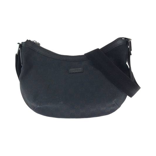 15248
GUCCI グッチ ブラック 黒 シルバー金具 GGキャンバス 131092 ショルダーバッグ ポシェット  レディース