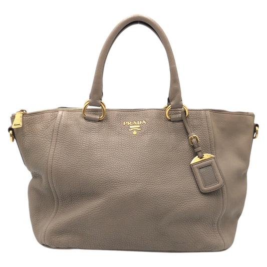 15249
PRADA プラダ ヴィッテロダイノ ベージュ ゴールド金具 レザー トートバッグ ハンドバッグ レディース ABP40