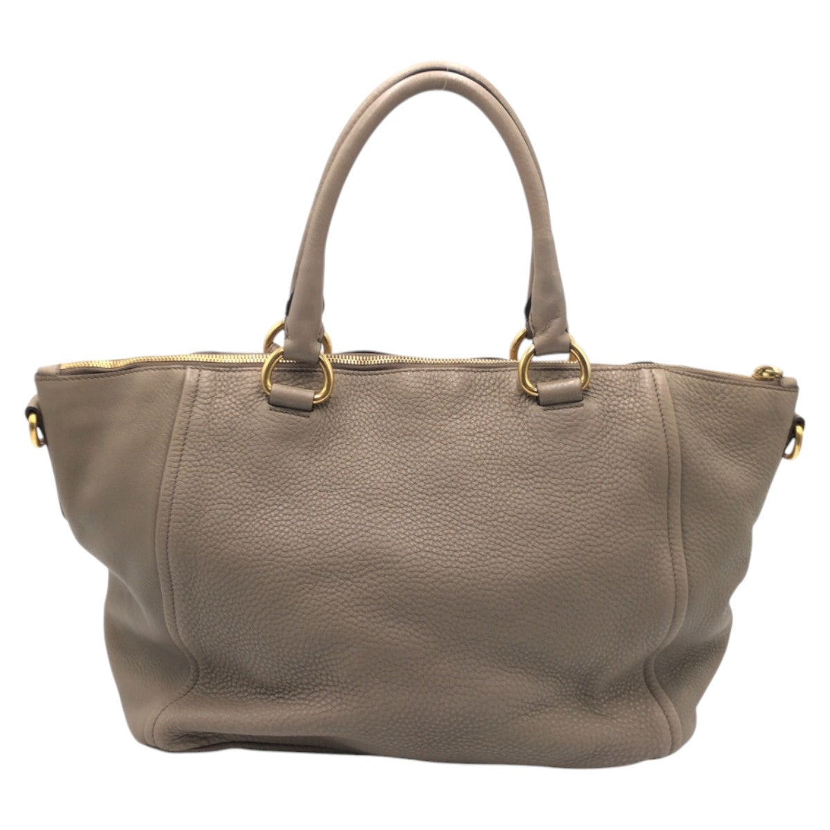 15249
PRADA プラダ ヴィッテロダイノ ベージュ ゴールド金具 レザー トートバッグ ハンドバッグ レディース ABP40