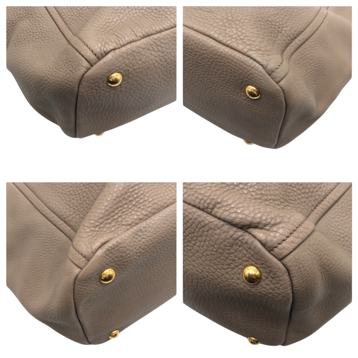 15249
PRADA プラダ ヴィッテロダイノ ベージュ ゴールド金具 レザー トートバッグ ハンドバッグ レディース ABP40
