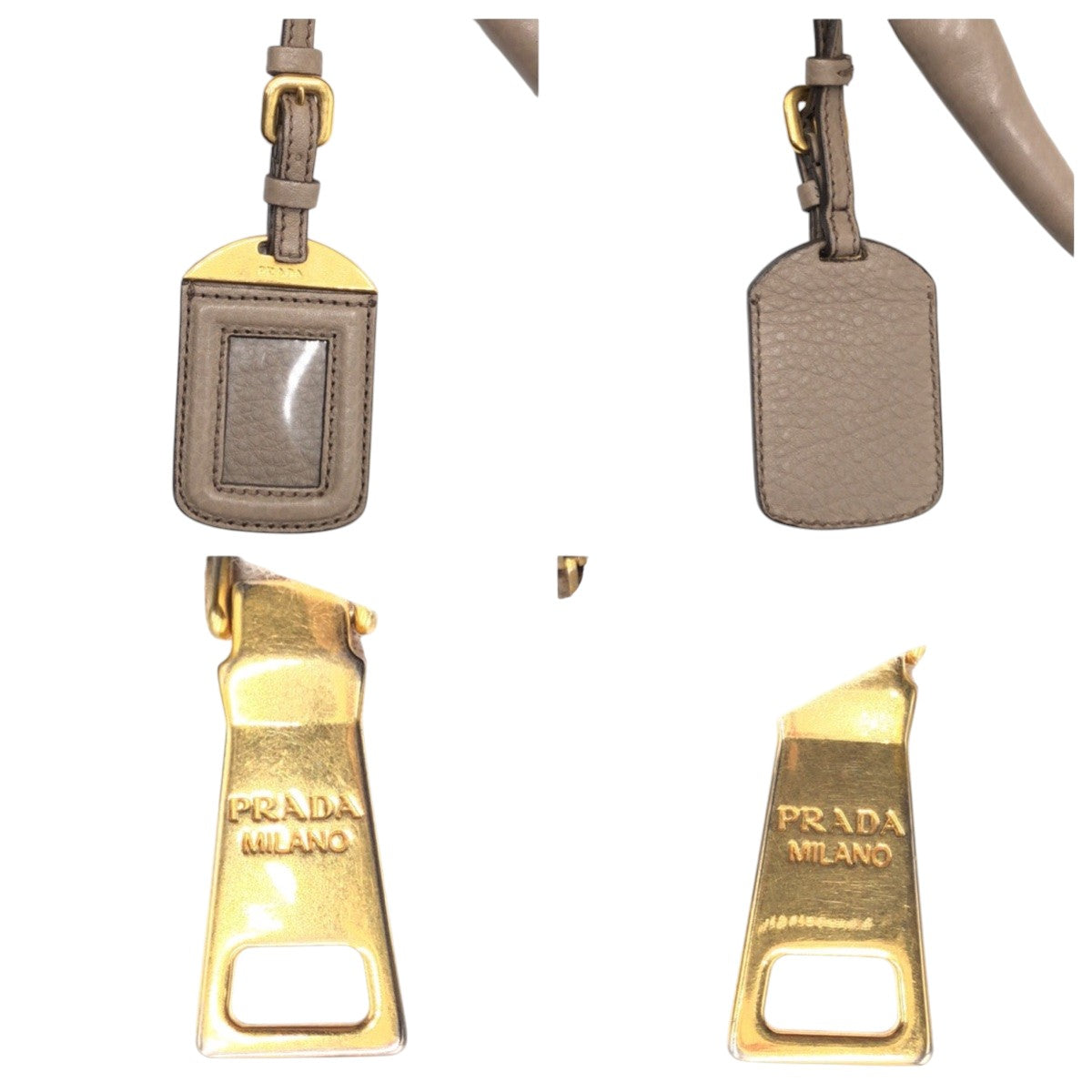 15249
PRADA プラダ ヴィッテロダイノ ベージュ ゴールド金具 レザー トートバッグ ハンドバッグ レディース ABP40