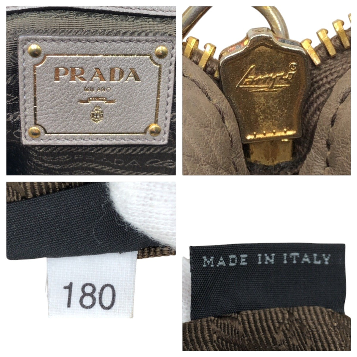 15249
PRADA プラダ ヴィッテロダイノ ベージュ ゴールド金具 レザー トートバッグ ハンドバッグ レディース ABP40