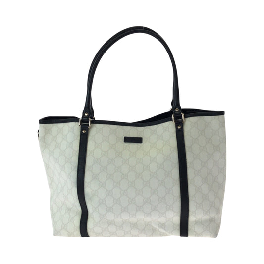 15251
GUCCI グッチ ホワイト ブラック シルバー金具 PVC / レザー 197953 トートバッグ ショルダーバッグ  レディース