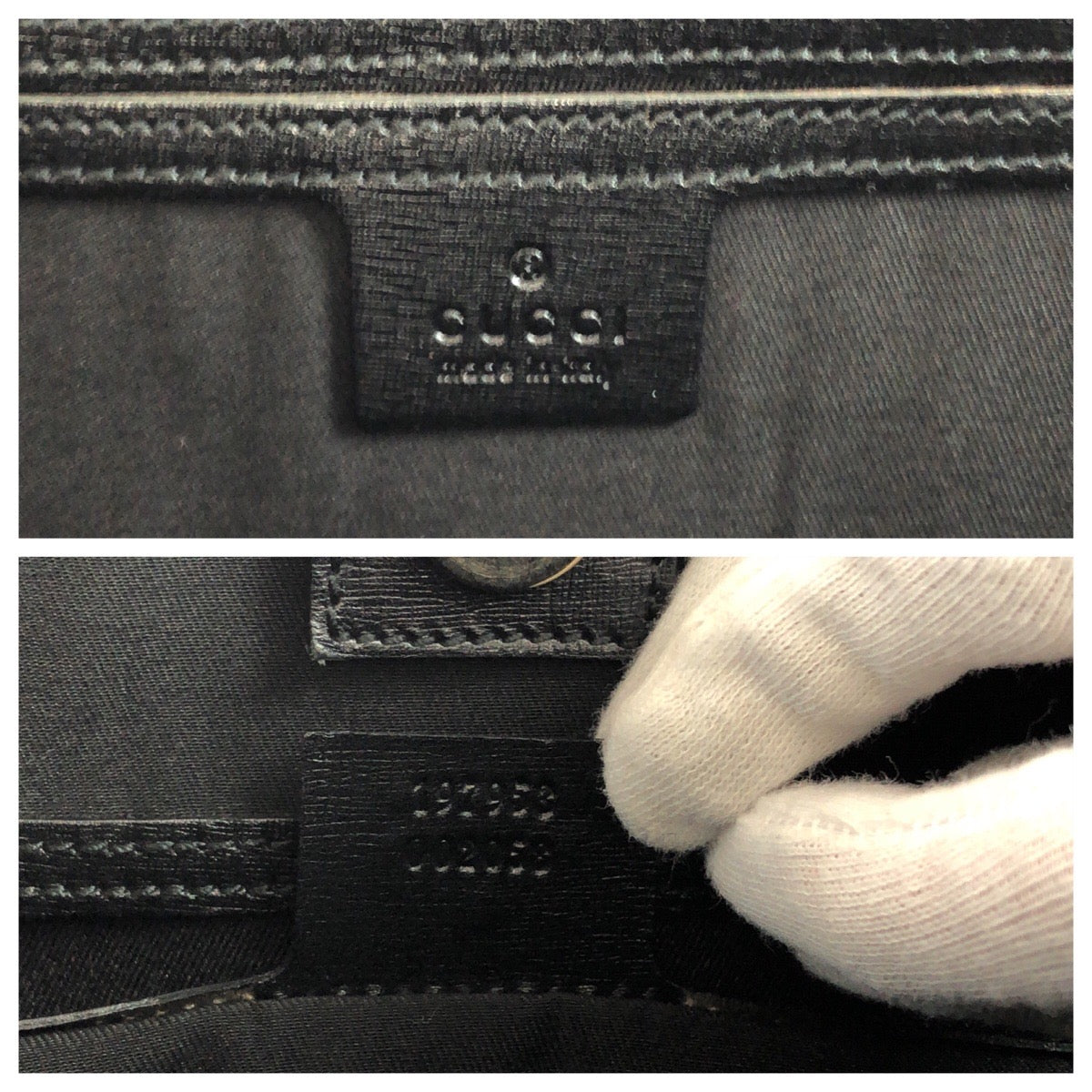 15251
GUCCI グッチ ホワイト ブラック シルバー金具 PVC / レザー 197953 トートバッグ ショルダーバッグ  レディース