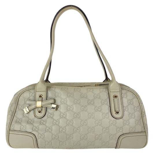 15252
GUCCI グッチ グッチシマ プリンシー オフホワイト ゴールド金具 レザー 161720 トートバッグ ミニボストンバッグ  レディース