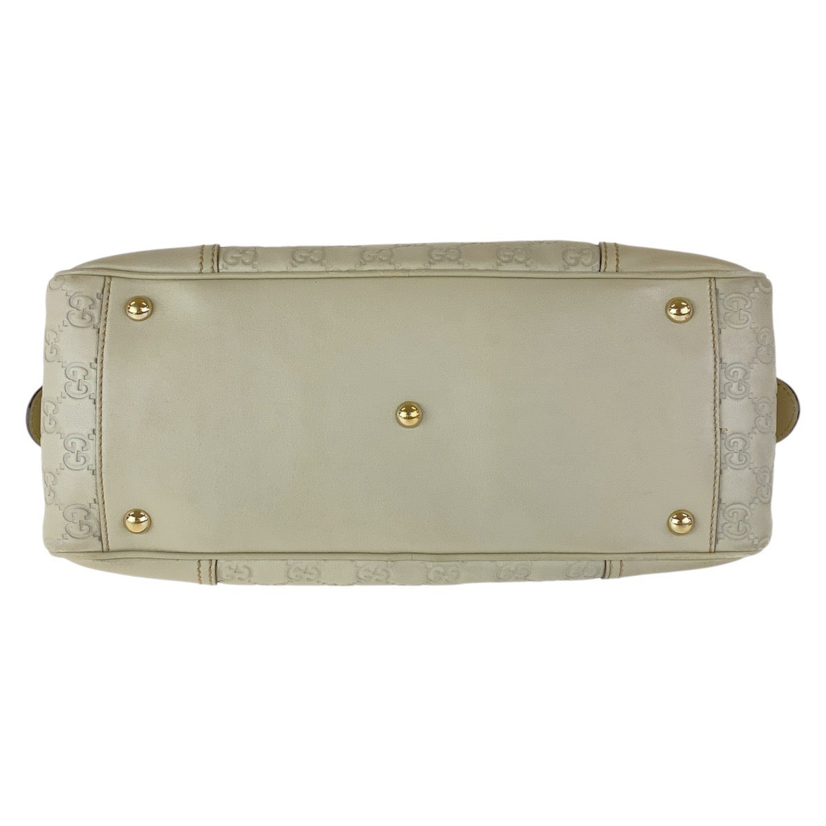15252
GUCCI グッチ グッチシマ プリンシー オフホワイト ゴールド金具 レザー 161720 トートバッグ ミニボストンバッグ  レディース