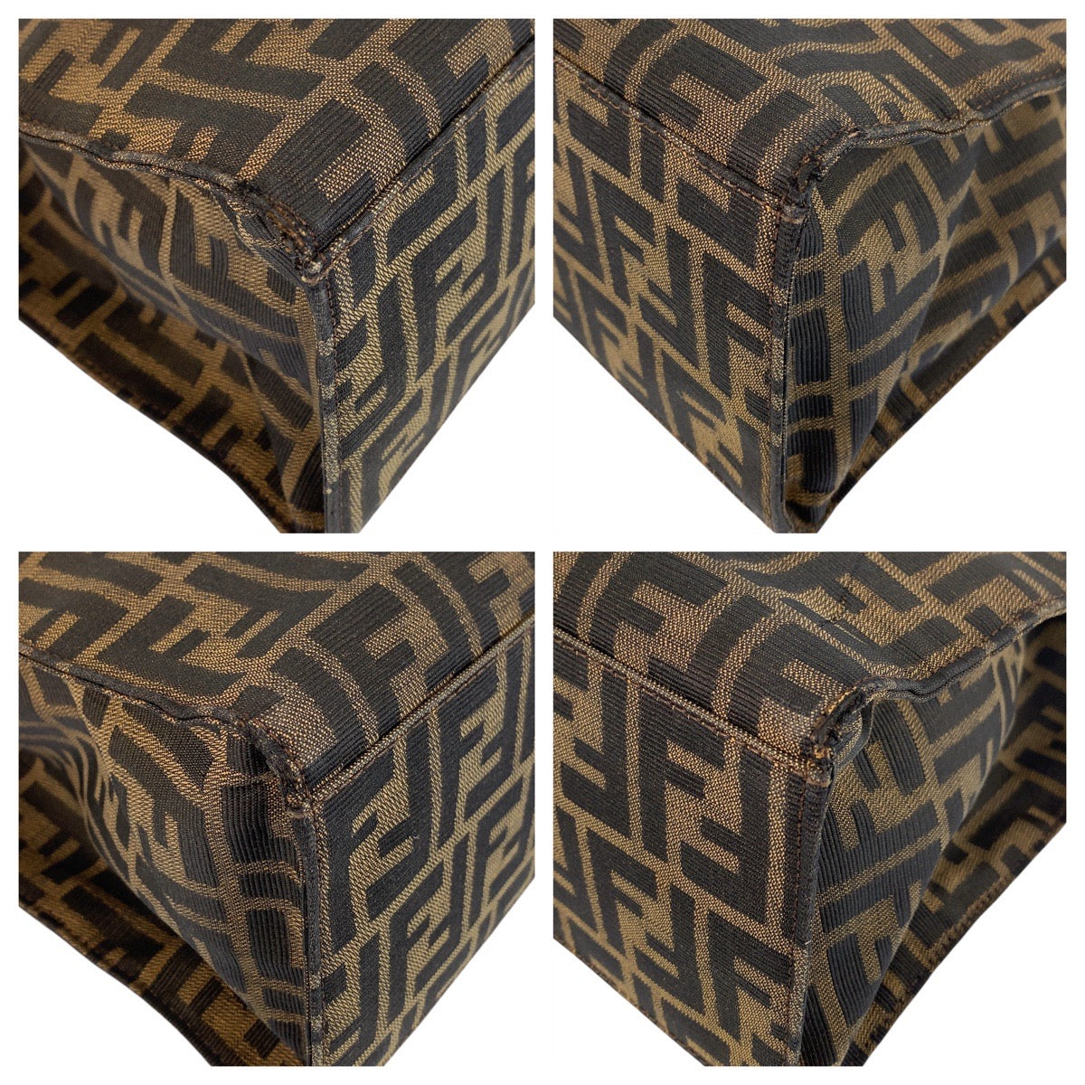 15253
FENDI フェンディ ズッカ ブラウン シルバー金具 キャンバス / レザー トートバッグ ショルダーバッグ  レディース ABP32