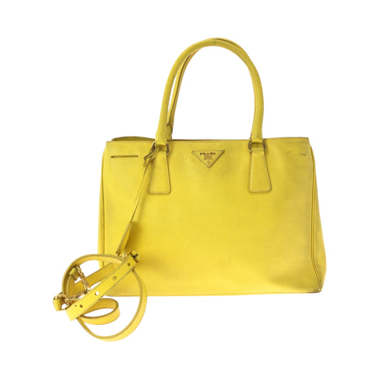 15255
PRADA プラダ サフィアーノ イエロー ゴールド金具 レザー BN1874 ショルダーバッグ ハンドバッグ 2way  レディース AB46