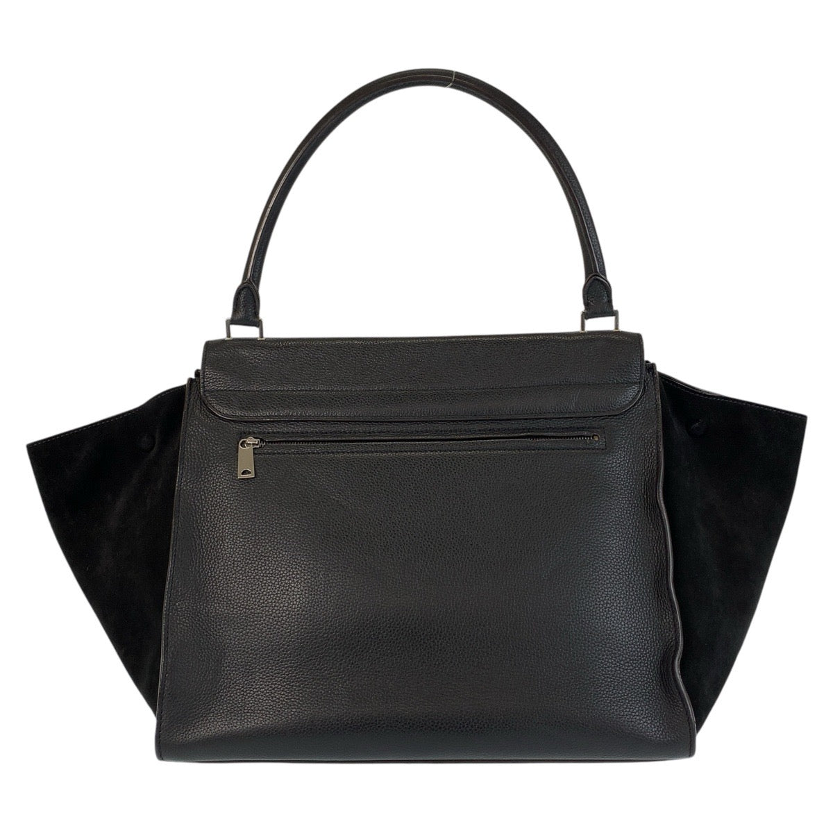 15256
CELINE セリーヌ トラペーズ ブラック 黒 レザー / スウェード ハンドバッグ  レディース
