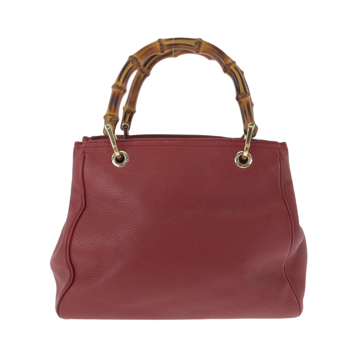 15257
GUCCI グッチ バンブー レッド ブラウン ゴールド金具 レザー 336032 ハンドバッグ トートバッグ  レディース ABP39
