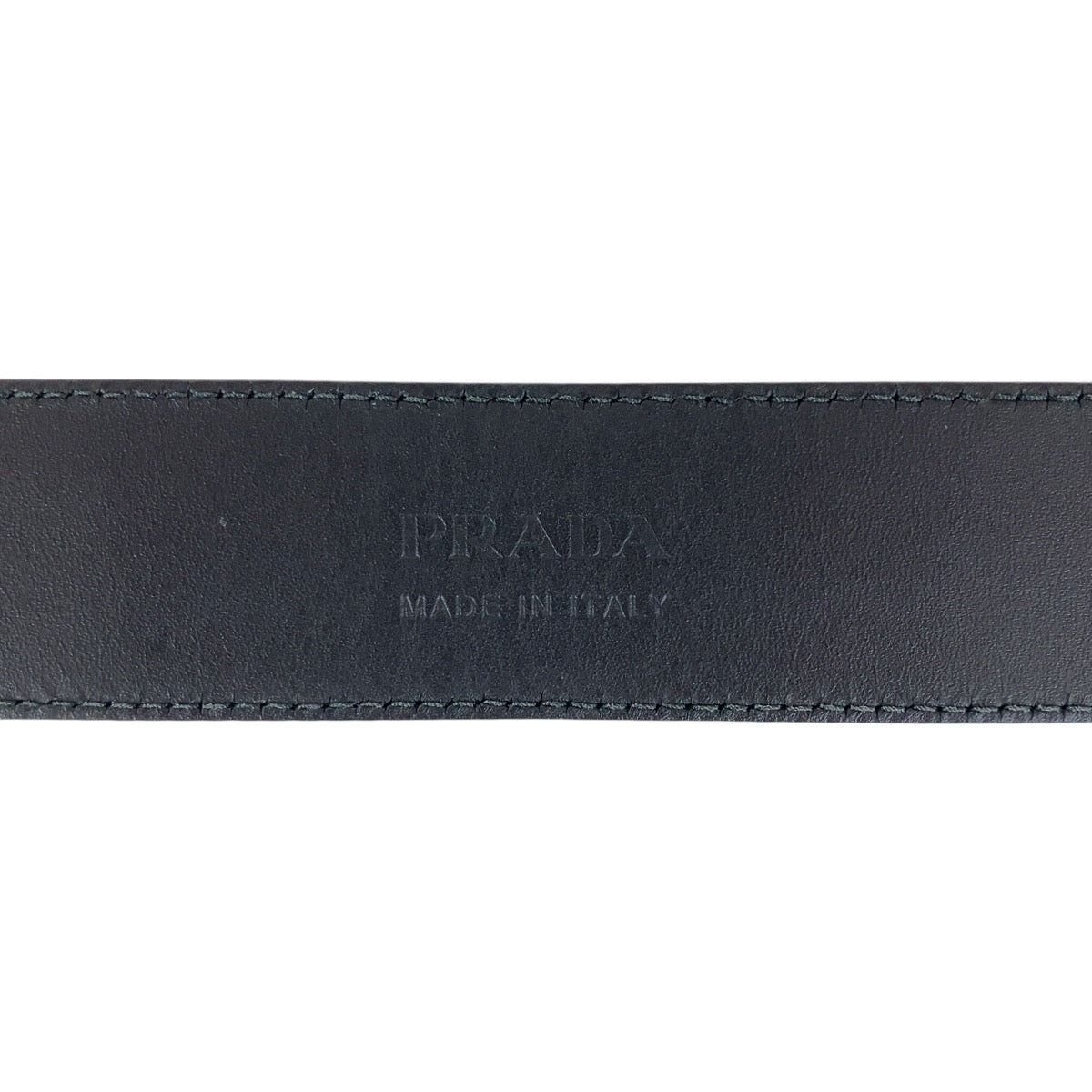 15258
PRADA プラダ サフィアーノ 90cm/36インチ ブラック 黒 シルバー金具 レザー ベルト 男女兼用  メンズ