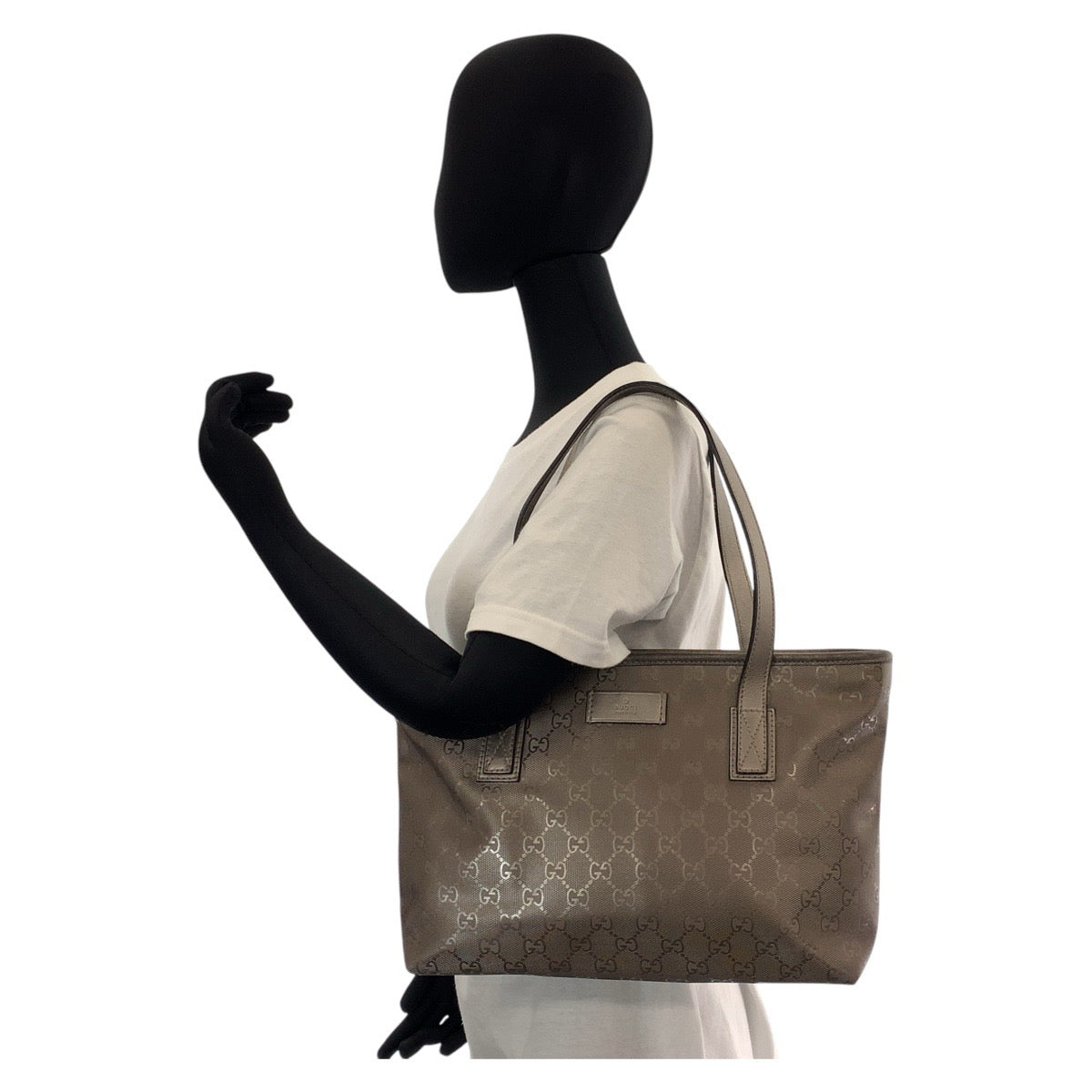 15259
GUCCI グッチ GGインプリメ ブロンズ メタエリックブラウン PVCコーティングキャンバス / レザー 211138 トートバッグ ショルダーバッグ  レディース