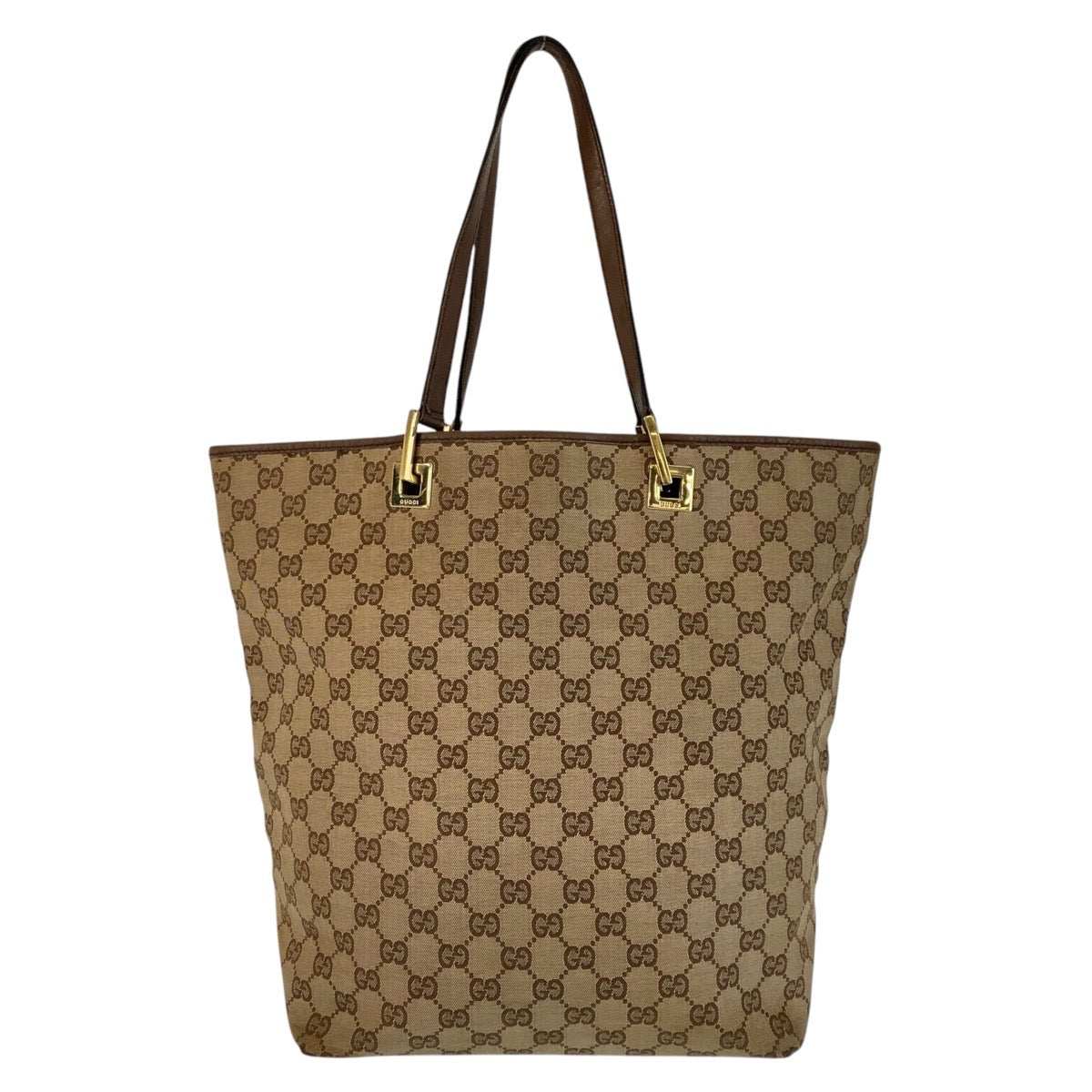 15260
GUCCI グッチ ベージュ ブラウン ゴールド金具 GGキャンバス / レザー 002 1098 トートバッグ ショルダーバッグ  レディース