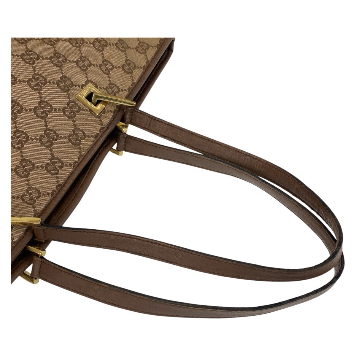 15260
GUCCI グッチ ベージュ ブラウン ゴールド金具 GGキャンバス / レザー 002 1098 トートバッグ ショルダーバッグ  レディース