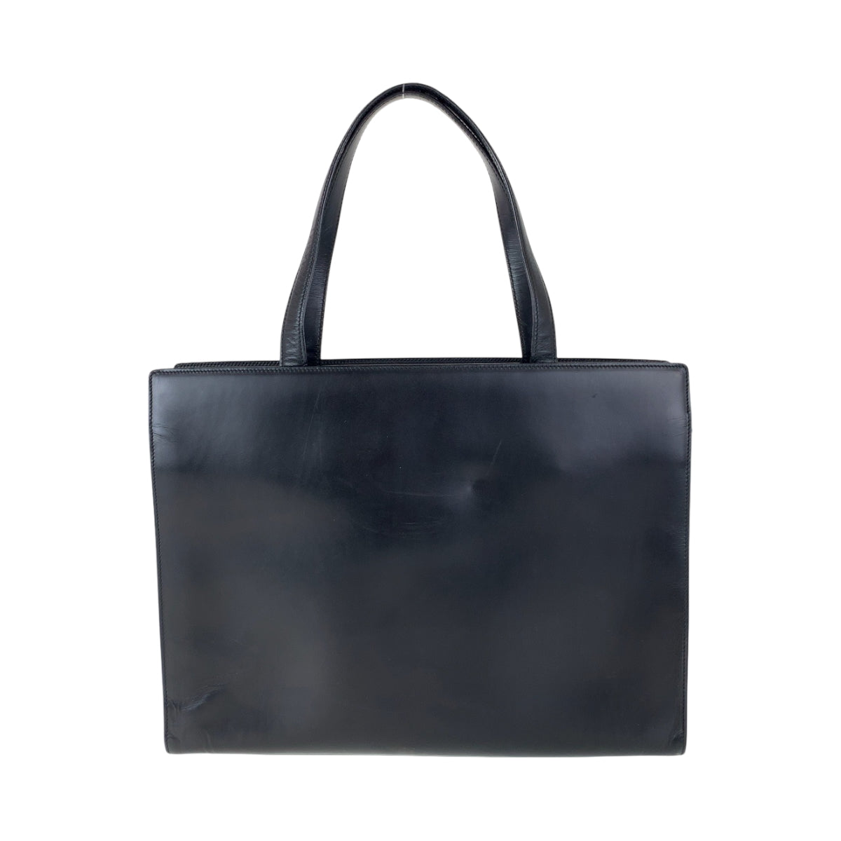 15261
PRADA プラダ ロゴ型押し ブラック 黒 ゴールド金具 レザー トートバッグ ショルダーバッグ  レディース