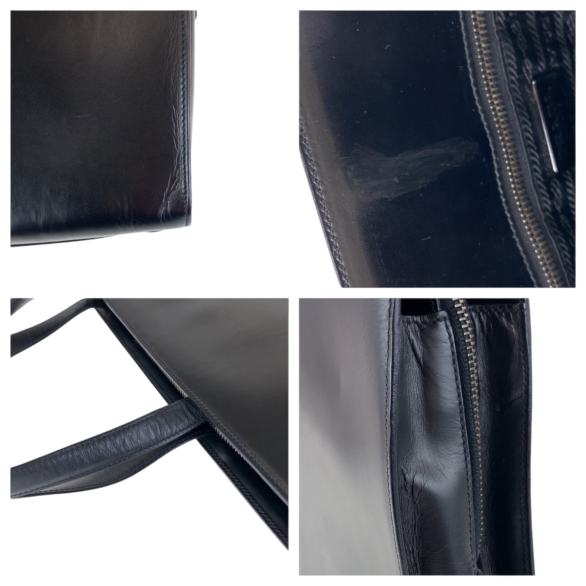 15261
PRADA プラダ ロゴ型押し ブラック 黒 ゴールド金具 レザー トートバッグ ショルダーバッグ  レディース