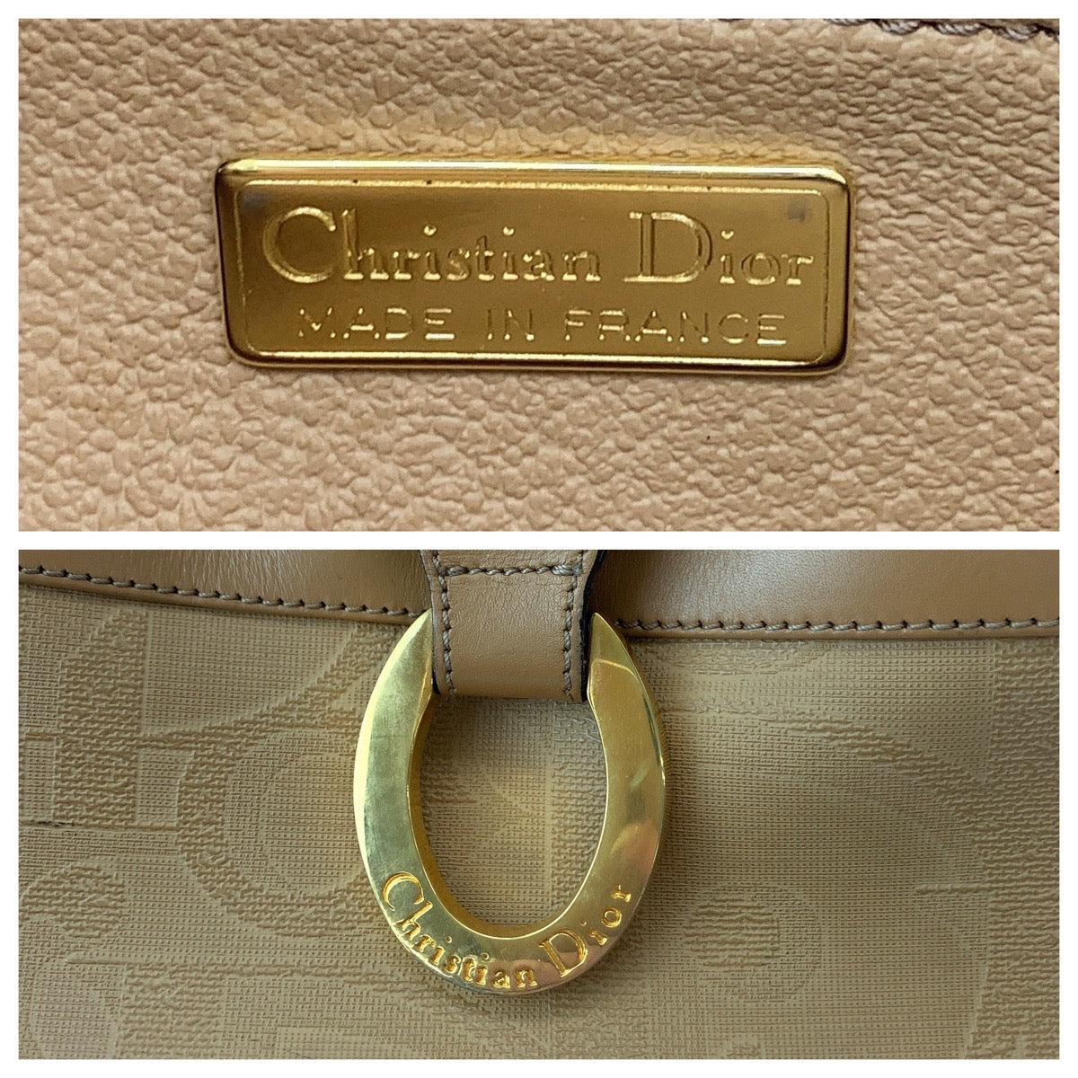 15262
Dior ディオール ヴィンテージ トロッター柄 ブラウン ゴールド金具 PVC ショルダーバッグ ポシェット  レディース