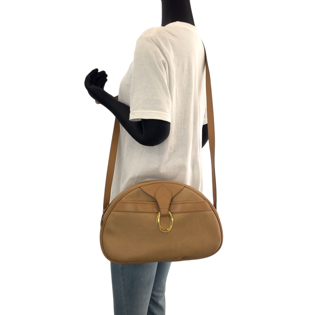 15262
Dior ディオール ヴィンテージ トロッター柄 ブラウン ゴールド金具 PVC ショルダーバッグ ポシェット  レディース