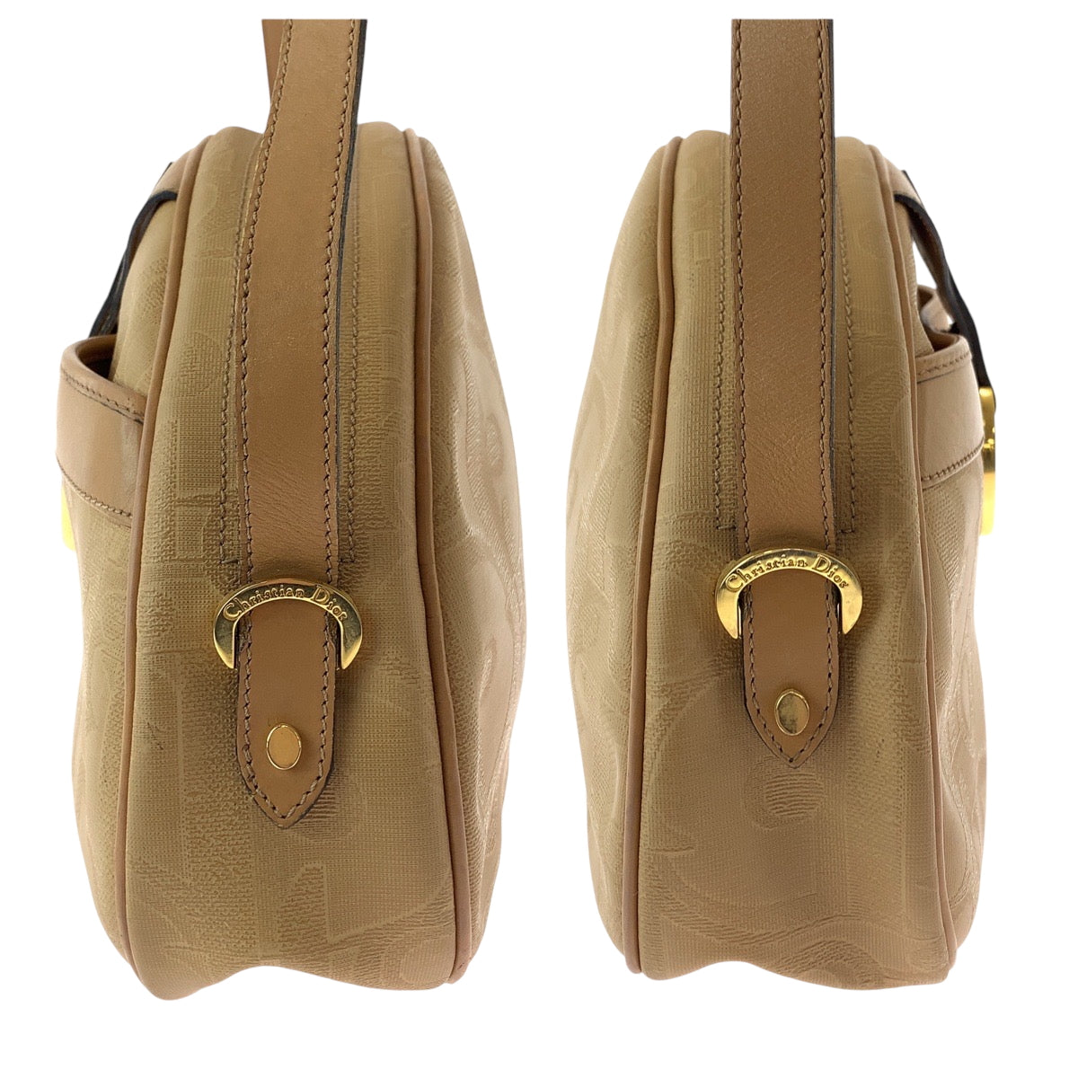 15262
Dior ディオール ヴィンテージ トロッター柄 ブラウン ゴールド金具 PVC ショルダーバッグ ポシェット  レディース