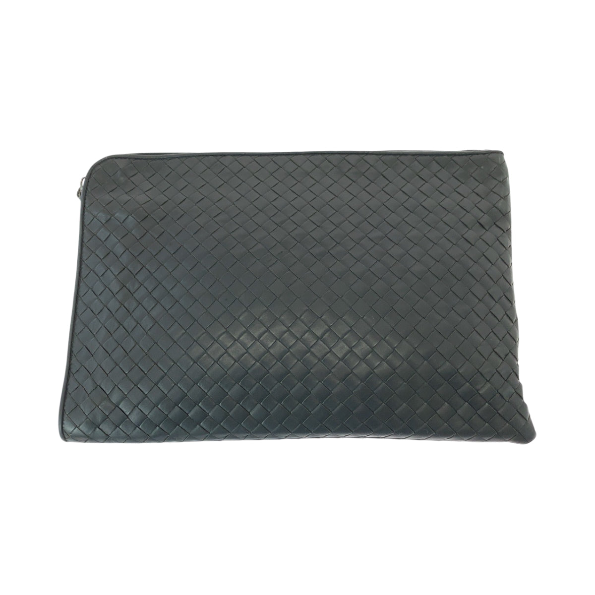 15264
BOTTEGAVENETA ボッテガヴェネタ イントレチャート グレー シルバー金具 レザー クラッチバッグ セカンドバッグ  メンズ ABP27