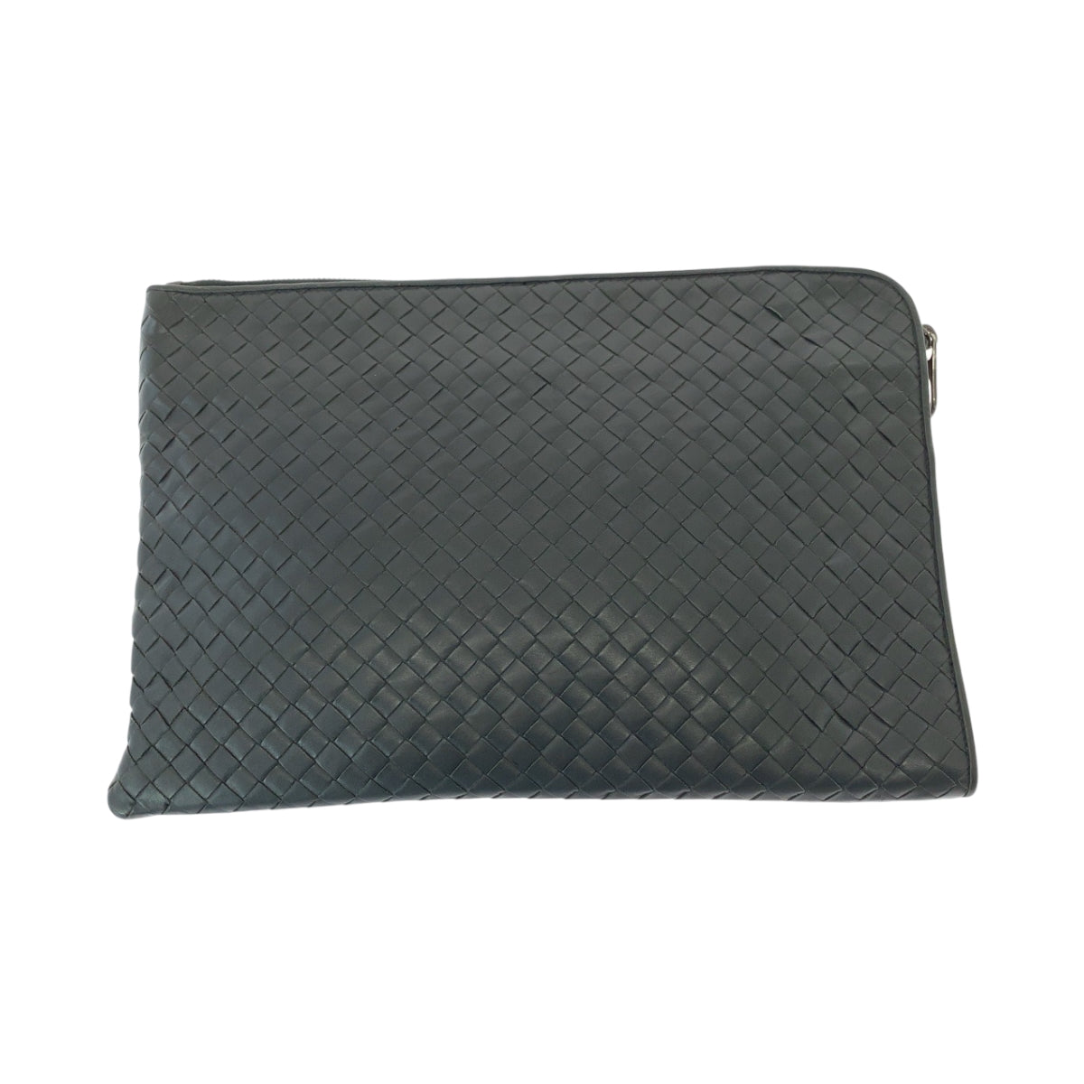 15264
BOTTEGAVENETA ボッテガヴェネタ イントレチャート グレー シルバー金具 レザー クラッチバッグ セカンドバッグ  メンズ ABP27