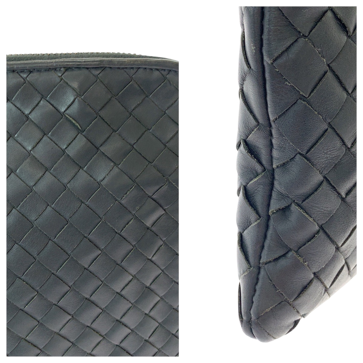 15264
BOTTEGAVENETA ボッテガヴェネタ イントレチャート グレー シルバー金具 レザー クラッチバッグ セカンドバッグ  メンズ ABP27