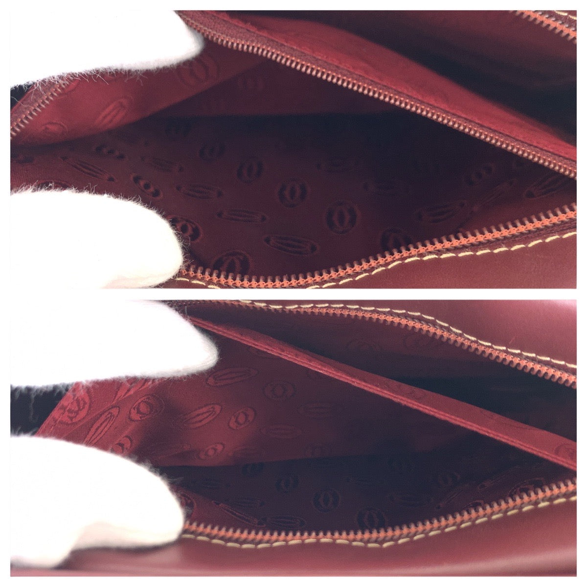 15266
CARTIER カルティエ マストライン ワインレッド ボルドー ゴールド金具 レザー トートバッグ ハンドバッグ  レディース