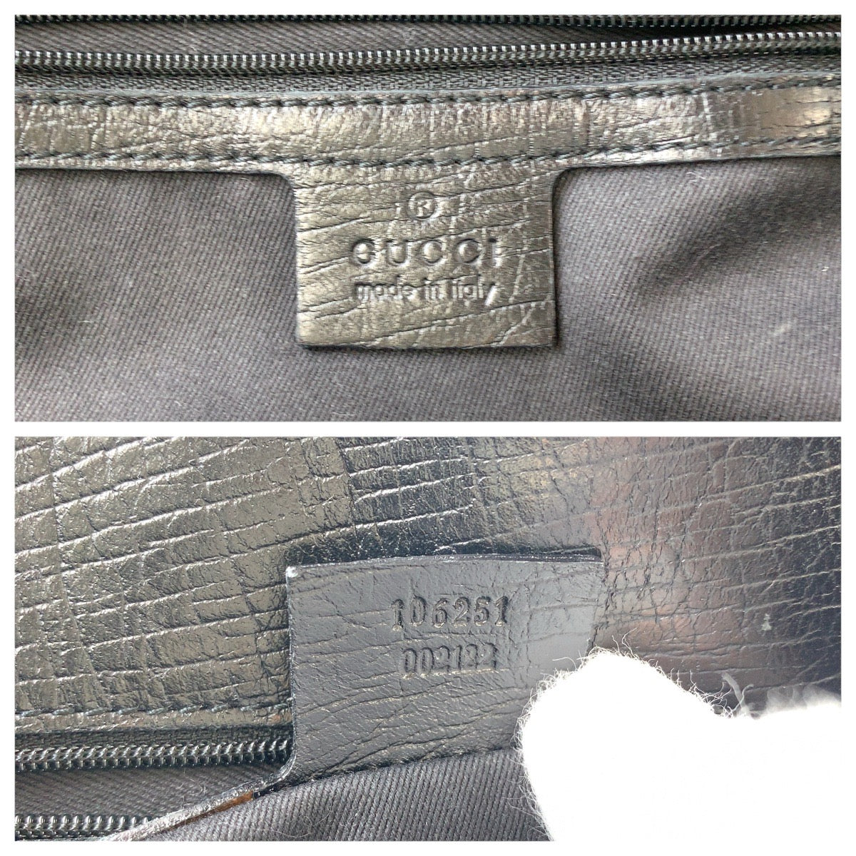 15267
GUCCI グッチ ブラック 黒 シルバー金具 GGキャンバス / レザー 106251 トートバッグ ハンドバッグ  メンズ