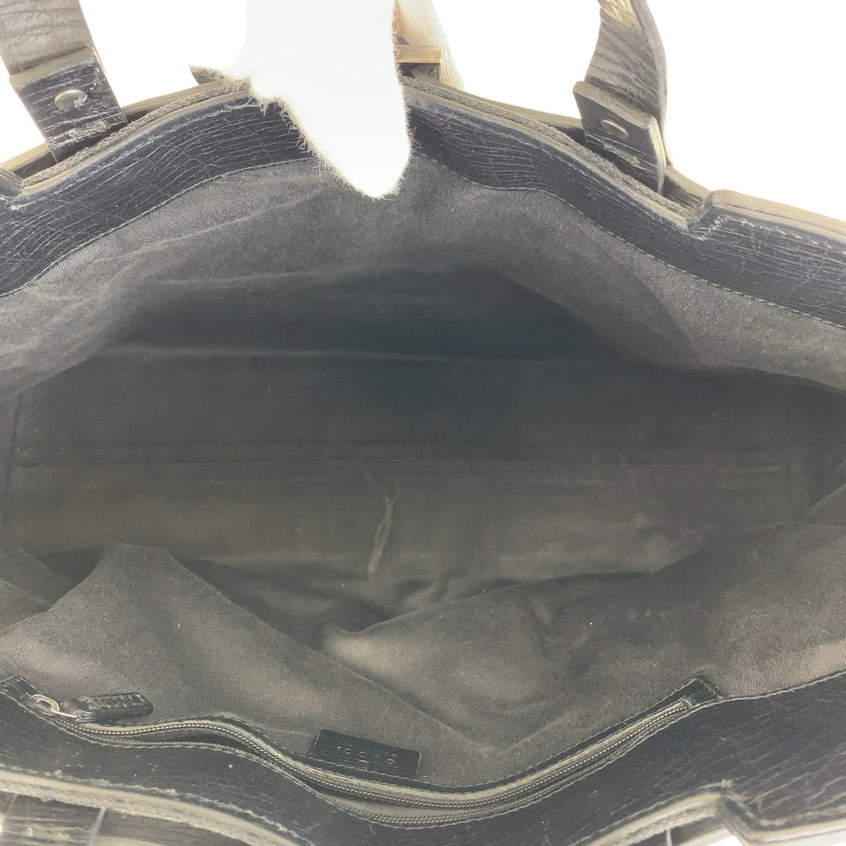 15267
GUCCI グッチ ブラック 黒 シルバー金具 GGキャンバス / レザー 106251 トートバッグ ハンドバッグ  メンズ