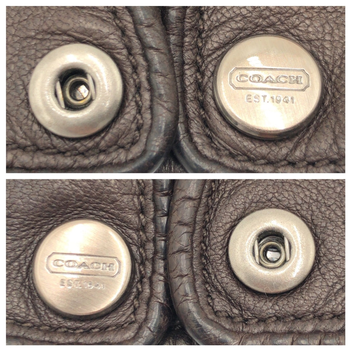 15268
COACH コーチ ブラウン レザー / カシミヤ 手袋 グローブ  メンズ