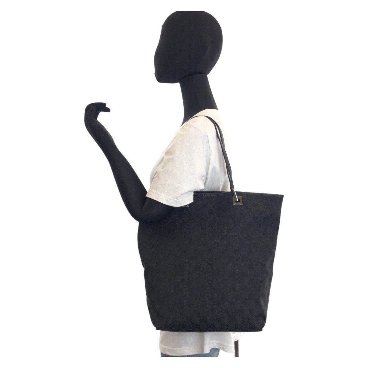 15271
GUCCI グッチ ブラック 黒 GGキャンバス / レザー 31243 トートバッグ ショルダーバッグ  レディース