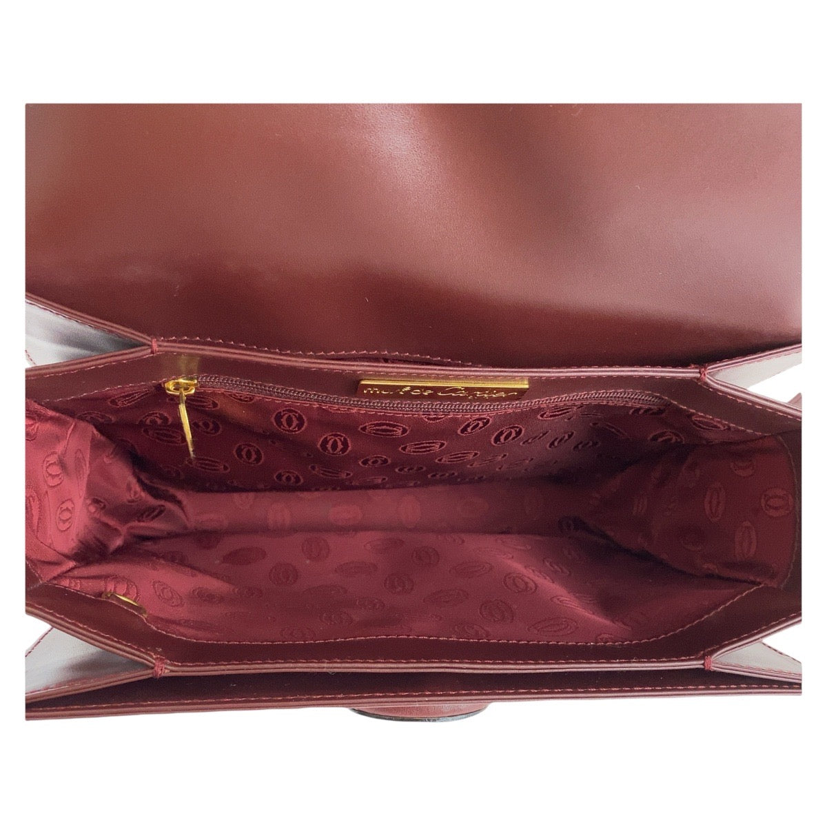 15273
CARTIER カルティエ マストライン ボルドー ゴールド金具 レザー ショルダーバッグ ポシェット  レディース ABP24