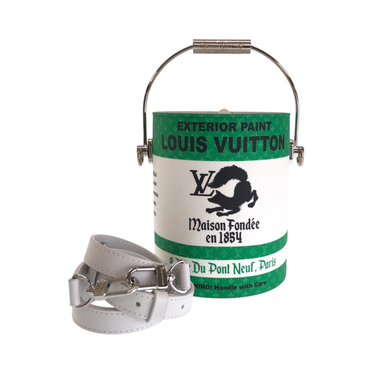 15275
LOUIS VUITTON ルイヴィトン ヴァージル アブロー LVペイントカン グリーン ホワイト シルバー金具 レザー M81592 ショルダーバッグ ハンドバッグ 2way  メンズ