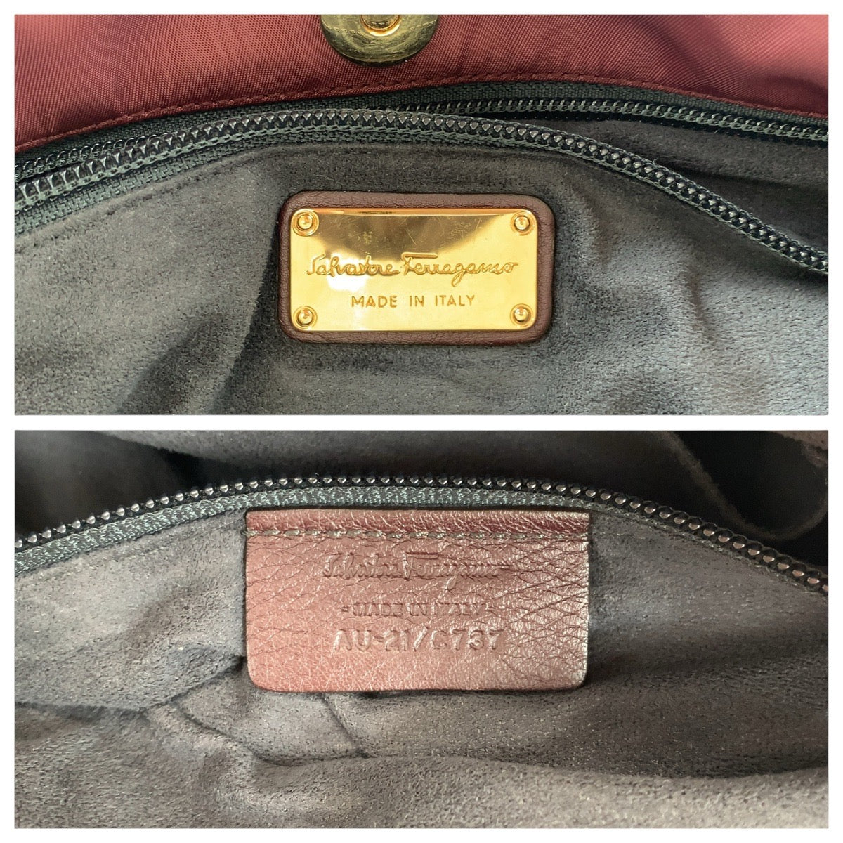 15276
Salvatore Ferragamo サルヴァトーレフェラガモ リボン ワインレッド ボルドー ゴールド金具 ナイロン / レザー トートバッグ ショルダーバッグ 2way  レディース A19