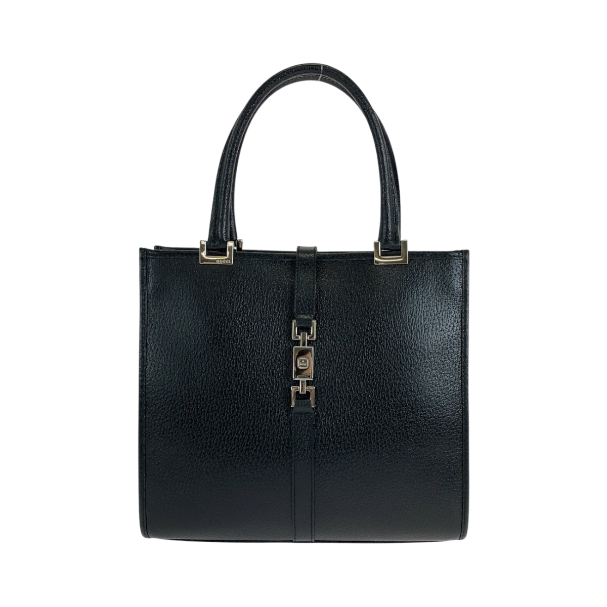 15277
GUCCI グッチ ジャッキー ブラック 黒 シルバー金具 レザー 002 1065 トートバッグ ハンドバッグ  レディース SA46