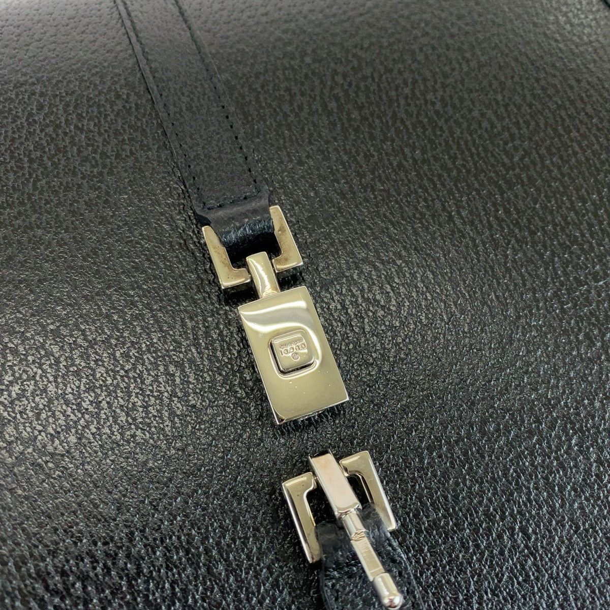 15277
GUCCI グッチ ジャッキー ブラック 黒 シルバー金具 レザー 002 1065 トートバッグ ハンドバッグ  レディース SA46