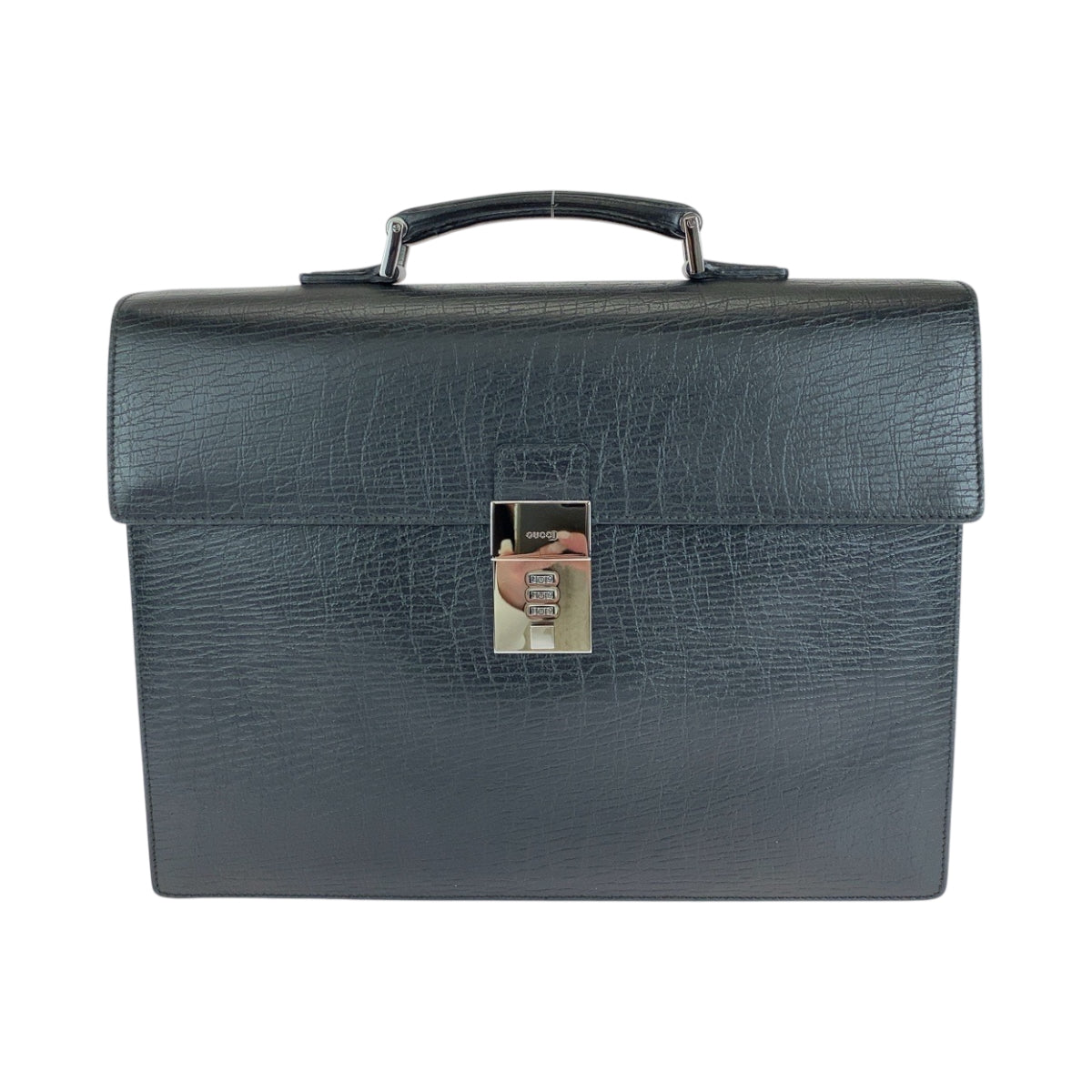15278
GUCCI グッチ チンギアーレ ダレス ブラック 黒 シルバー金具 レザー 34044 ビジネスバッグ ハンドバッグ  メンズ