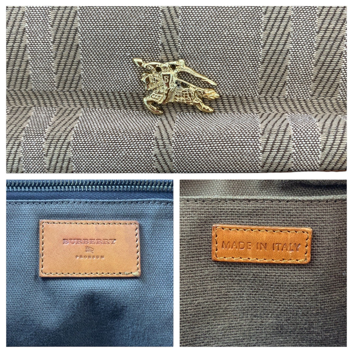 15283
BURBERRY バーバリー チェック柄 ブラウン ゴールド金具 キャンバス / レザー トートバッグ ショルダーバッグ  レディース AB13