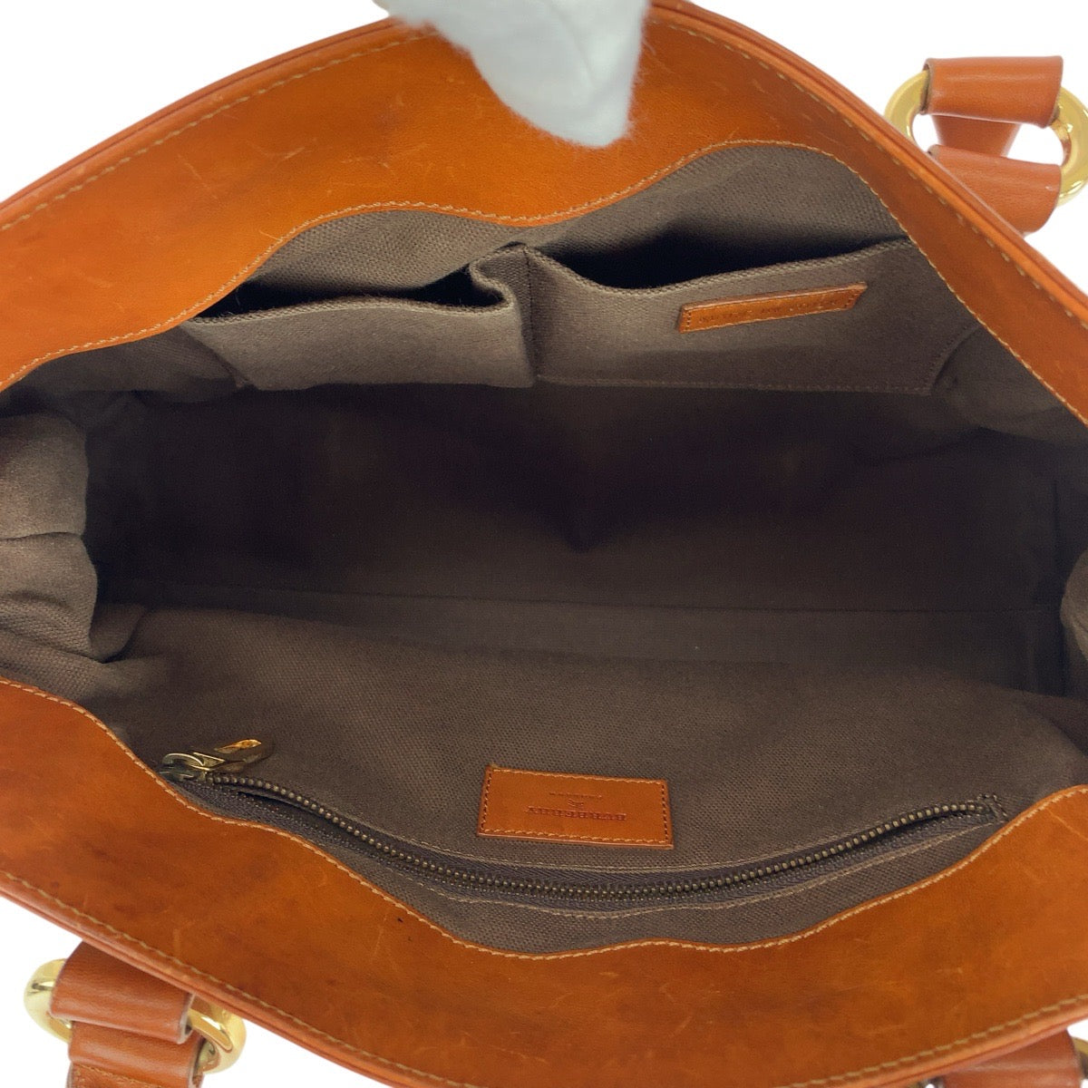 15283
BURBERRY バーバリー チェック柄 ブラウン ゴールド金具 キャンバス / レザー トートバッグ ショルダーバッグ  レディース AB13