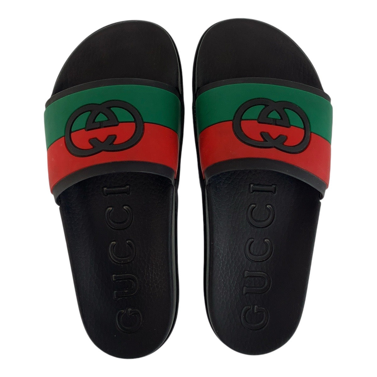 15284
GUCCI グッチ シェリーライン インターロッキング ブラック 黒 ラバー 655265 サンダル  メンズ