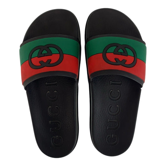 15284
GUCCI グッチ シェリーライン インターロッキング ブラック 黒 ラバー 655265 サンダル  メンズ