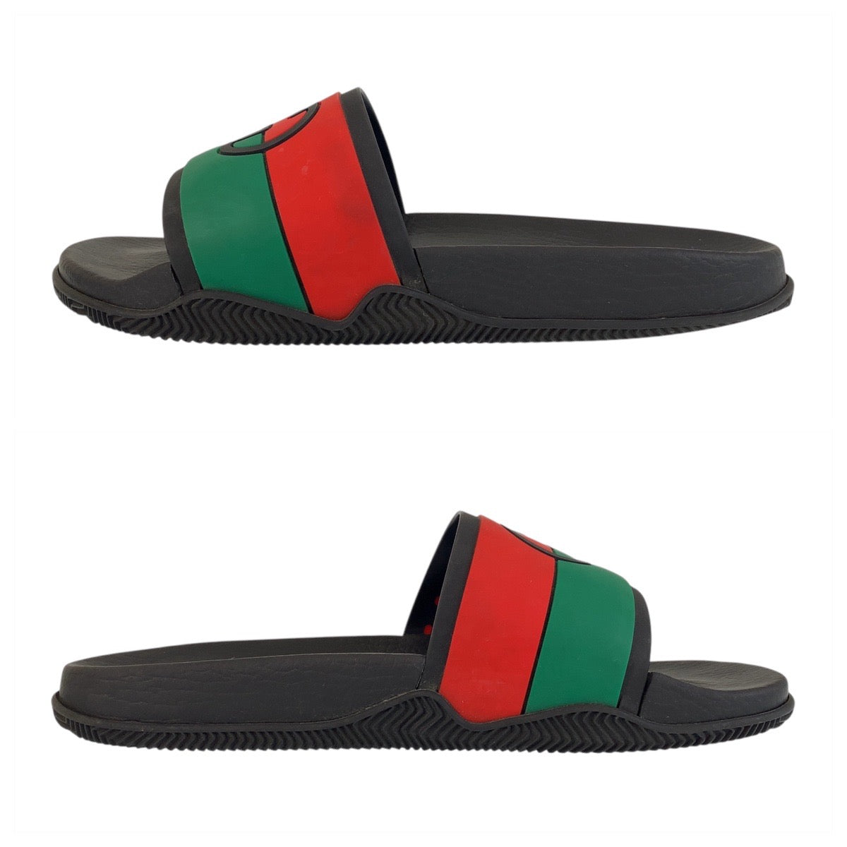 15284
GUCCI グッチ シェリーライン インターロッキング ブラック 黒 ラバー 655265 サンダル  メンズ