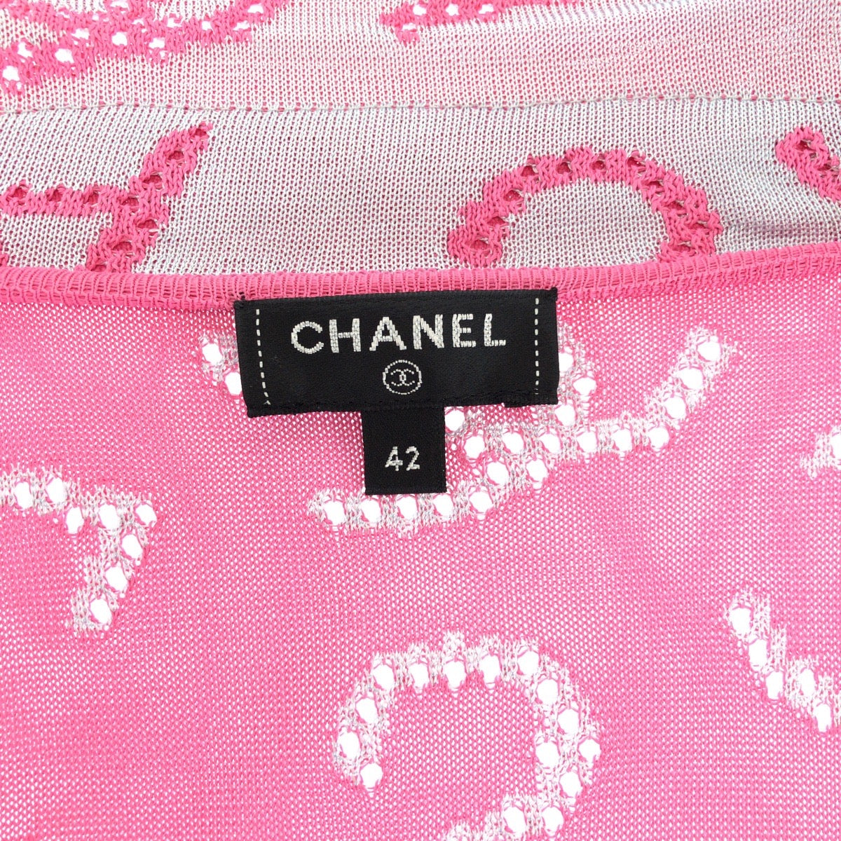 15286
CHANEL シャネル ココマーク サイズ42 ピンク グレー レーヨン P62933K48495 カーディガン ガウンコート  レディース A190