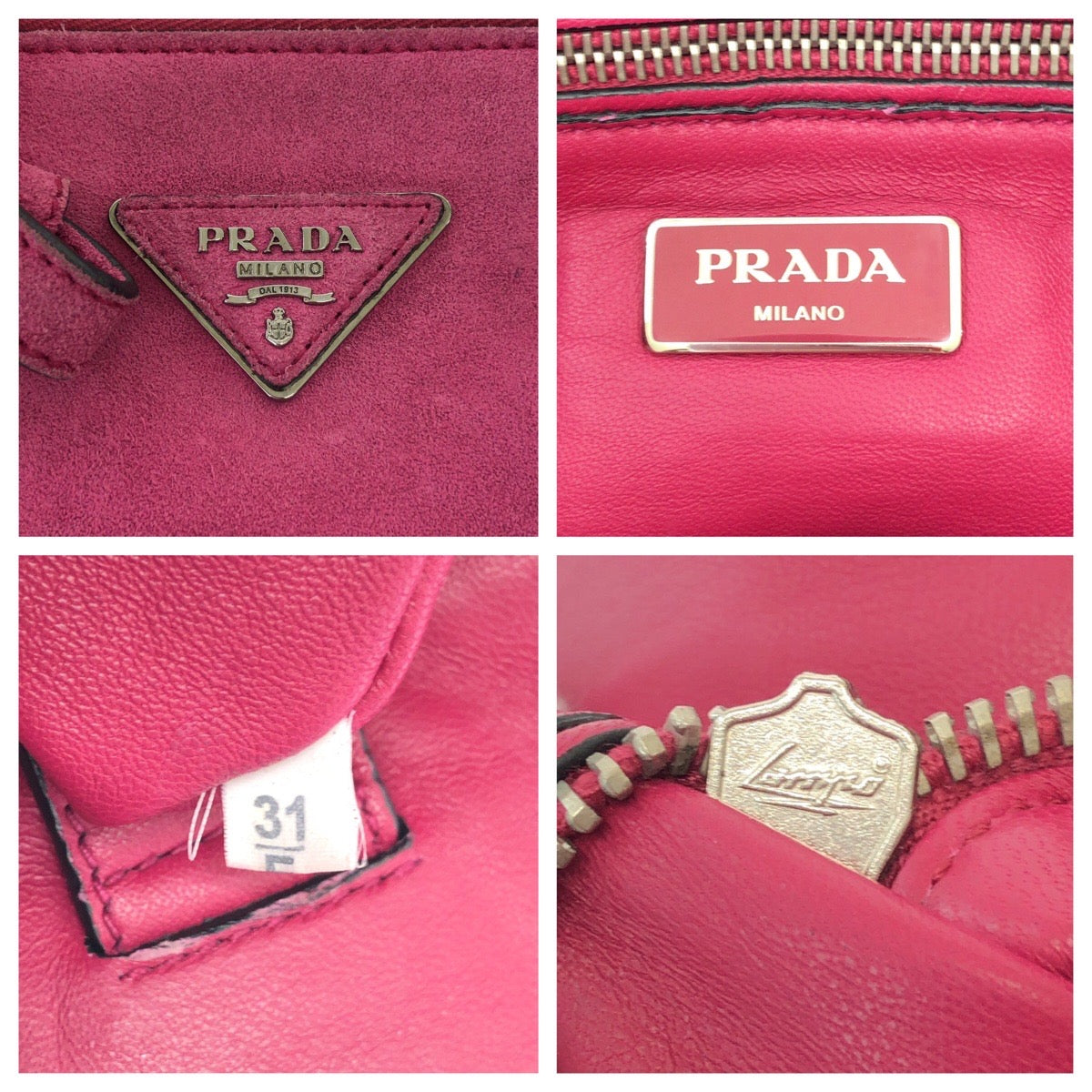 15240
PRADA プラダ 三角ロゴプレート ピンク シルバー金具 スウェード BN2625 トートバッグ ショルダーバッグ ハンドバッグ  レディース AB27