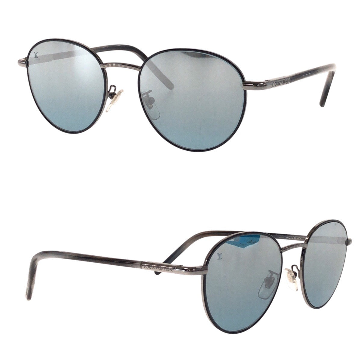 15290
LOUIS VUITTON ルイヴィトン グレー ブラック シルバー金具 メタル / プラスチック Z2331E 91U 51□19 145 サングラス ミラーレンズ ラウンド  メンズ A32